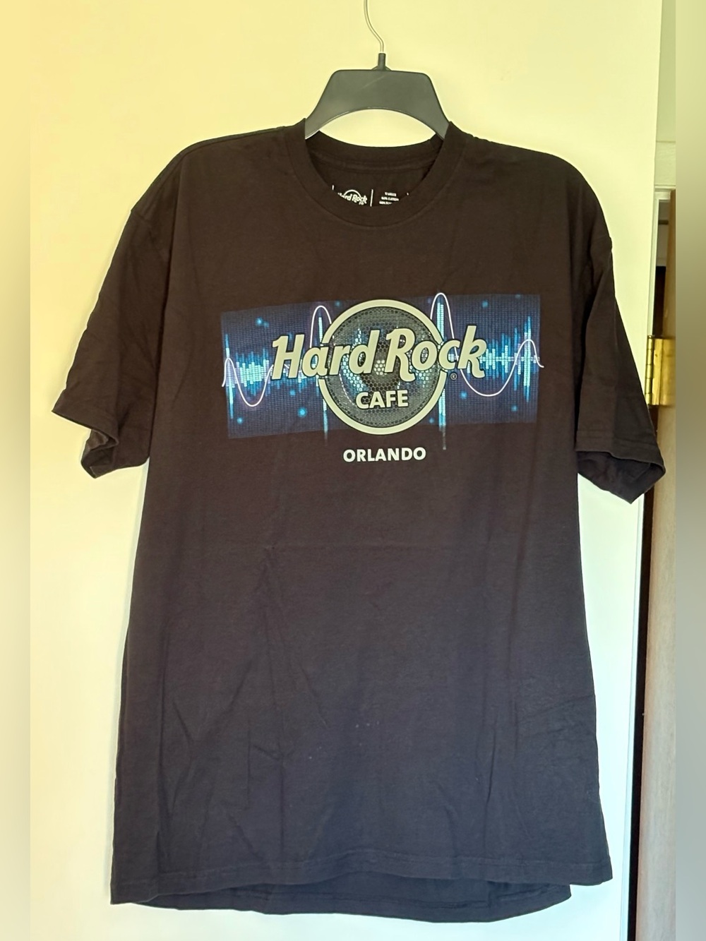 Hard Rock Cafe Orlando Sound Wave Logo Graphic T-Shirt Black Men's Size XL